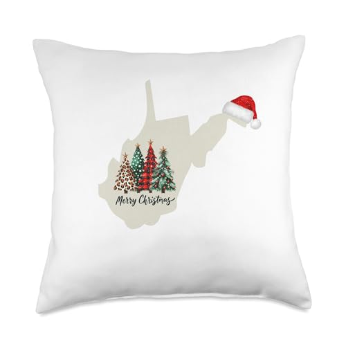 Christmas West Virginia Xmas West Virginia Christmas Throw Pillow