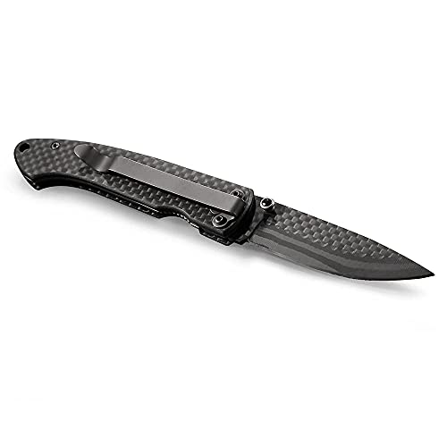 Cool Hand 1.37 Oz 6.6" Carbon Fiber Folding Pocket Knife W/ 2.8" Carbon Fiber Or Polished Black Ceramic Blade, Gift Box Packing (Mini Black Carbon Fiber Blade) #TOP6