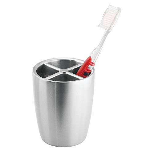 iDesign Forma Metal Toothbrush Holder Stand for Vanity Countertops in Master, Guest, and Kids