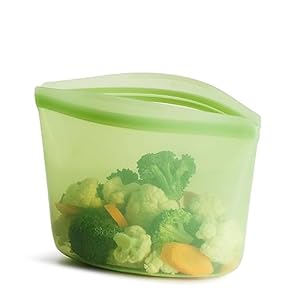 Stasher Premium Silicone Reusable Food Storage Bowl, Green, Microwave, Sous Vide, Dishwasher, Oven and Freezer Safe, BPA Free, Leak-free, Eco-friendly, 4-Cup Bowl