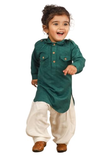 Image of POLKA TOTS Boys Cotton Pathani Set | Premium Pathani Kurta & Pyjama Set for Boys | Kurta Pajama for Kids Boy | Pathani Suit for Kids, Baby Boys & Toddlers | Ethnic Wear for Boy