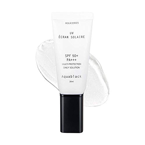 AQUASERIES Sunscreen UV Ecran Solaire Clear Face Sun Lotion SPF 50+ PA+++ Sebum-free Non-sticky Long Lasting Protection Waterproof Mineral Based Korea Sun Cream Morinda Citrifolia Transparent Sunblock Kbeauty Skin Care