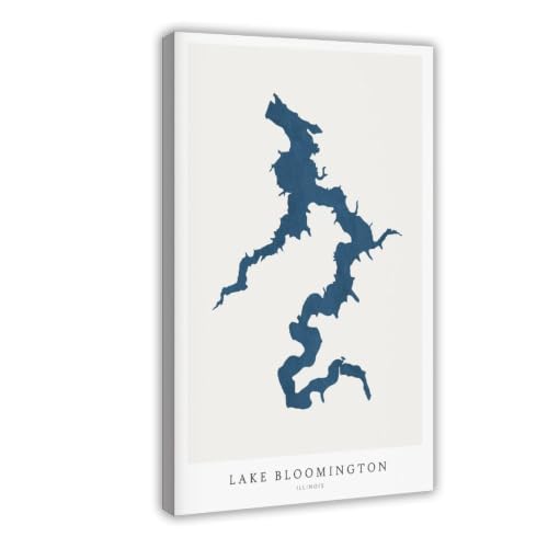 Lake Bloomington Lake Bloomington Print Poster Art Wall Art Map House Gift
