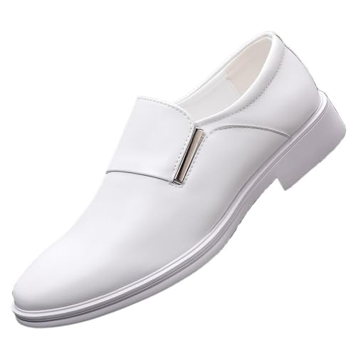 Business Oxford Leather Buckle Office Dress Shoes for Men Formal Comfortable Loafers Lace Up Round Toe Non Slip Wedding Shoes Tuxedo