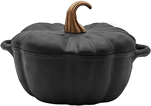 BAOSHIDAER Piatto di casseruola di Zucca in ghisa Smaltata in ghisa casseruola con casseruola con Coperchio Olandese Non Stick Padella zuppa di zuppa di Zucca di brodo (Colore: Arancione)