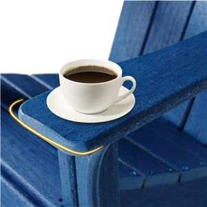 Sdkoa Adirondack Chairs Plastic Weather Resistant, Outdoor Chairs Like Real Wood, Adirondack Chair Set Of 2Widely Used In Outdoor, Patio, Fire Pit, Deck, Outside, Garden, Campfire Chairs-Navy Blue #TOP3