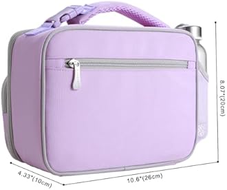 Amersun Kids Lunch Box, Insulated School Lunch Bag with Padded Liner Keep Food Warm Cold for Long Time,Water-resistant Thermal Travel Office Lunch Cooler for Girls Boy-2 Pocket, LB005-LP