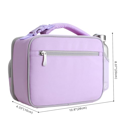 Amersun Kids Lunch Box, Insulated School Lunch Bag with Padded Liner Keep Food Warm Cold for Long Time,Water-resistant Thermal Travel Office Lunch Cooler for Girls Boy-2 Pocket, LB005-LP