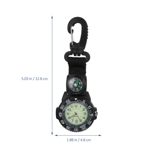 Reloj de bolsillo con brújula y mosquetón para camping miniatura 2