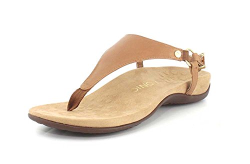 Vionic Women's Rest Kirra Backstrap Sandal - Ladies Sandals with Concealed Orthotic Arch Support Brown 8.5 Wide US