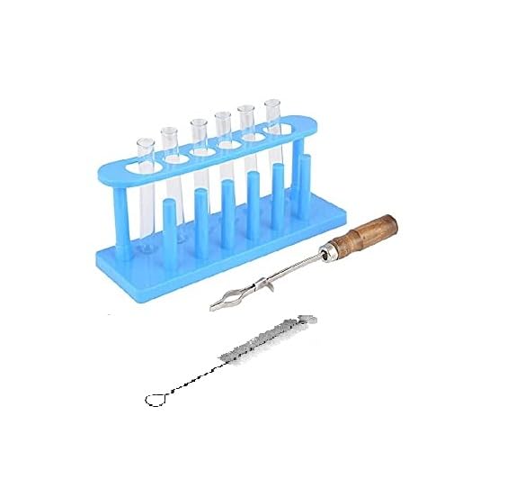 RG� - Test Tube Stand and Borosilicate Glass Test Tubes (15 x 125 mm) with Rim and Wooden Handle Chromium Plated Test Tube Holder, Test Tube Cleaning Brush, Combo of 9 Products (B09X3BT71M) Amazon Price History, Amazon Price Tracker