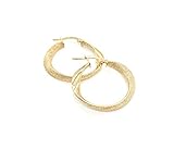  Creolen Torchon Damen 18 Karat Gelbgold – 18 K Solid Gold – 18 K Gold – Gelbgold – hergestellt in Italien