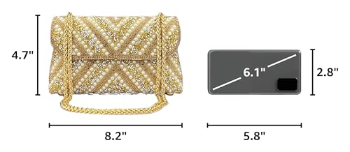 Image of Sweetovo Rhinestone Clutch Purse, Sparkly Evening Bag with Chain for Women