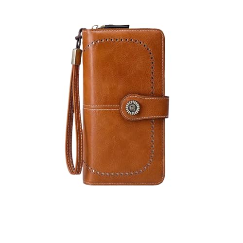 covimy Large Capacity Leather Wallets for Women，Credit Card Holder with RFID Wristlet Clutch purses for Woman