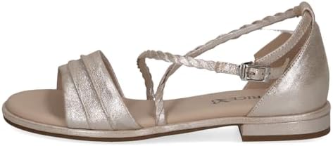 CAPRICE Damessandalen van leer met voetbed, taupe metallic, 40 EU