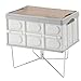 Vaveren Foldable Cooler Stand Ice Box Holder Folding Sturdy Metal with Storage Bag Suitcase Rack for Household Travel Hiking Barbecue, L Silver