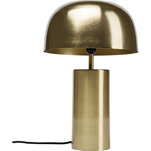 Kare Design Tischlampe Loungy Gold, Pilzform, Pilzlampen, Desk Lamp, Tischleuchte, Stahlgestell, Dekoleuchte, Office Lampe, Nachttischlampe, Schreibtischlampe, kein Leuchtmittel inklusive, 38x25x25cm