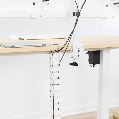 Image of Fitix Cable Management Kit, Adjustable Quad Entry Flexible Spine Wire Organizer Cord Snake for Home Office (25 Spine)