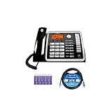 Motorola ML25260 DECT 6.0 Expandable Corded 2-Line Business Phone with Full Duplex Speakerphone and Caller ID/Call Waiting Bundle with Blucoil 10-FT 1 Gbps Cat5e Cable and 6 AAA Batteries