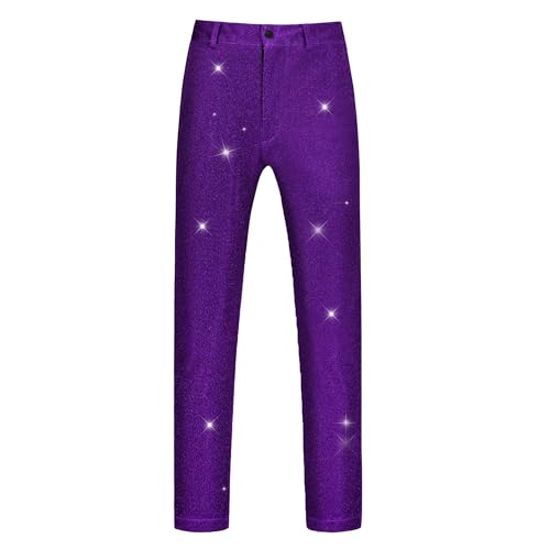 Pantalon métallique homme coupe ajustée pour look clubwear et style discothèque