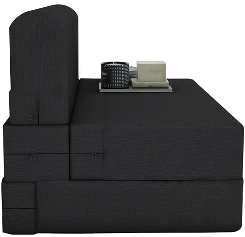 Image of Foldable One Seater Sofa Cum Bed, Sofa Bed 3 X 6 Feet, Velvet Fabric- Washable Cover- Including 1 Cushion Perfect for Home & Office for Guest
