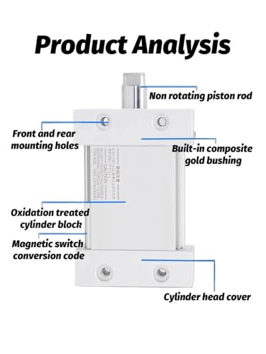 Cylindre plat anti-rotation MUB40 type SMC à tige de piston elliptique