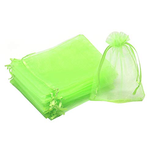 Image of Dealglad 50pcs Drawstring Organza Jewelry Candy Pouch Christmas Wedding Party Favor Gift Bags (3.5x4.5 inch, Light Green)