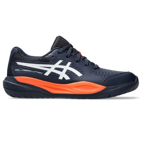 ASICS Zapatillas de tenis Gel-Resolution X para niños, Medianoche, blanco, 6 Big Kid