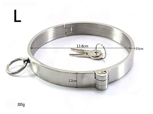 ZWFUN Halsreif Halsband SM Bondage Spielzeug Halsbänder damen silber Necklace Choker für Paare（Schloss Ø Schlüssel） (L:13.8cm)