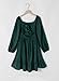 blibean Girls Fall Tie Back Dress Tween Long Sleeve Wedding Guest Dresses Big Kids Boho Formal Christmas Outfits Teen Flower Holiday Clothes Size 8-9 Years Old Deep Green