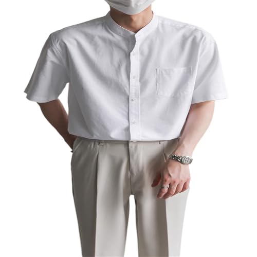 T-shirt homme col mao en coton style chinois décontracté - 7