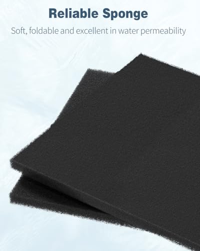 Image of Pawfly 1 Pack Aquarium Sponge Filter Pad, Cut-to-Size Foam for Fish Tank Filters, Bio Filter Media Foam Sponges, Sponge Filter Floss Roll for Sumps Ponds （20 inch x 20 inch x 1 inch（20 PPI））