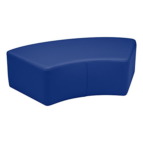 School Outfitters Shapes Structured Vinyl Soft Seating with Durable Frame - S Curved Bench/Stool 12"H- Blue, SPG-1019BL-A