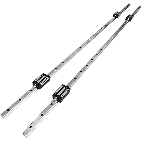 OrangeA HGH20-1500mm Linear Rail 2xLinear Slide Rail and 4xSBR20 UU Blocks with Smooth Sliding 2xLinear Guideway Rail Fully Supported Linear Rail Shafts Cover