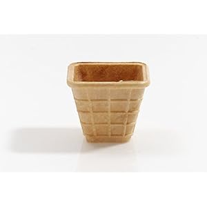 Halfzoete wafels portiebeker – dippy 40ml – 56mm hoogte – 48mm x 48mm diameter – knapperige wafelbeker voor ijs, sauzen & dips – inhoud: 33 stuks