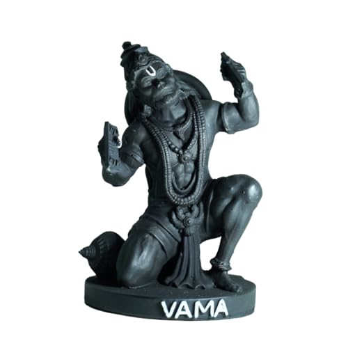 Image of VAMA Siddh Hanuman Idol for Car Dashboard | HanumanJi Ki Murti | Hanuman Murti for Home Puja | 8 cm Height, Orange Black, 3D Printed, UV Resin | God Idols for Car Dashboard, Mandir, Office
