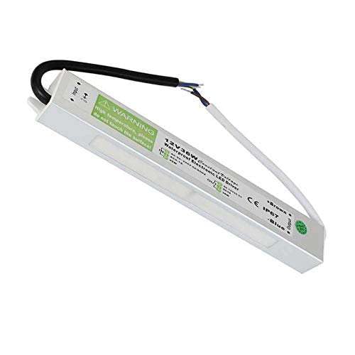 DC VOLTAGE IP67 Waterproof LED Driver Power Supply, DC 12V 36W, AC 90-250V Input, Switching Transformer for LED Lighting, 3D Printer, Indoor & Outdoor Applications.