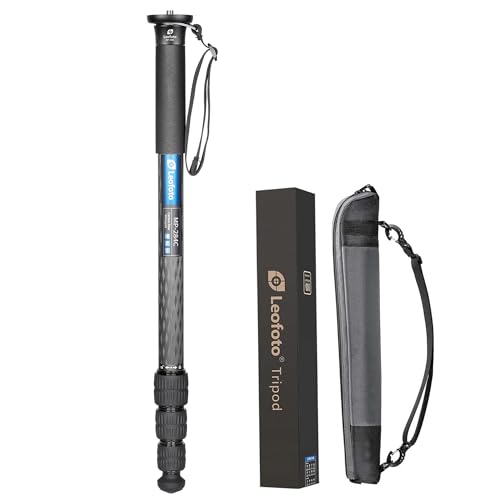 Leofoto MP-284C 65" 4-Section Carbon Fiber Portable Monopod, Lightweight Professional Camera Support for DSLR Cameras and Lenses,Max Load 39.68lb/18kg
