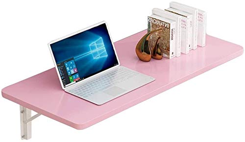 壁掛けドロップリーフテーブル デスク 壁掛けテーブル ノートパソコン スタンド デスク リビングルーム サスペンション コンピューター 学生 読書テーブル 傷に強い(色:ピンク、サイズ:100X40CM)