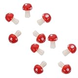 DIYEAH 30 Dijes de Joyería DIY Forma de Hongo en Esmalte Rojo para Accesorios de Bisutería Resistentes para Collar y Aretes Creativos y Únicos