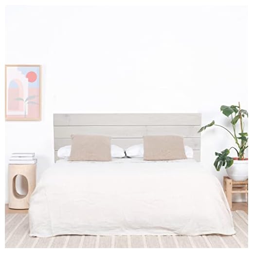 DHOME Cabecero Estilo Palet de Madera Maciza de Pino Cabezal Dormitorio Cama Palets Herrajes incluidos (90x37 Palet 4, Blanco Rústico)