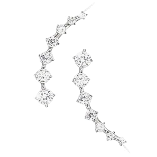 Seven Star Diamond Stud Earrings,2026 New Diamond Stud Earrings for Women,Sparkly Gold/Silver 7-Star Earrings for Women，Fashion Style– Ladies' Gift (Silver)