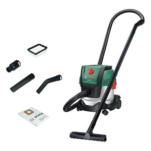 Bosch kabelgebundener Sauger PAS15-220 (Verlängerungsrohre (Kunststoff), Saugschlauch 2,2 m, Griff-/Winkelrohr, Boden-/Fugendüsen, Vliesbeutel (Uni), Flachfaltenfilter, UniversalAdapter)