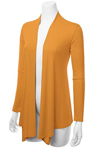 Image of Women's Drape Front Open Cardigan Long Sleeve (S-2X, Made in USA)
