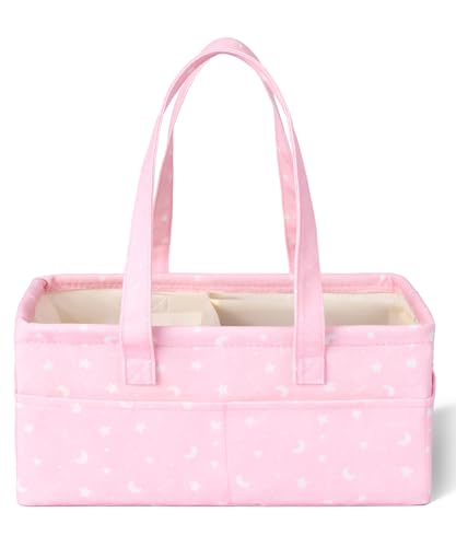 Mr. Pen- Baby Diaper Caddy Organizer, Pink with Star Pattern,