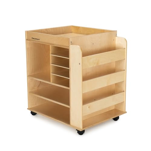 Childcraft Mobile Art Cart with Storage Shelves, 29-3/4 x 24 x 33 Inches