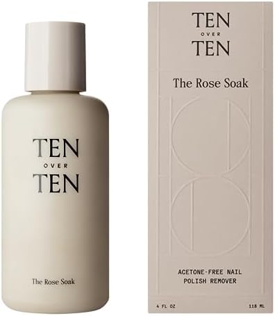 tenoverten - The Rose Soak Acetone-Free Nail Polish Remover | Clean, Natural, Non-Toxic Nail Care (4 fl oz | 118 ml)