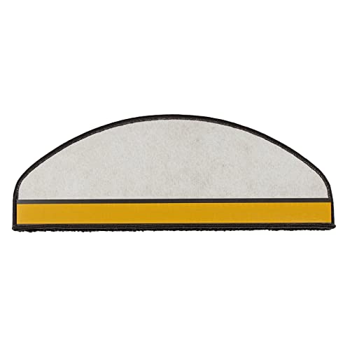 Puszyste kudłate maty na schody, zestaw 15 sztuk, antypoślizgowe, samoprzylepne podkładki dywanowe, nugat, półokrągły design, 19 x 56 cm, dla bezpiecznej i stylowej dekoracji domu