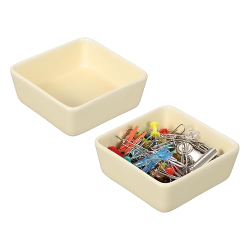 Porte-agrafe en céramique PATIKIL accessoire bureau jaune