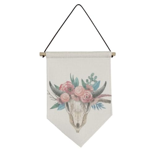 Art mural mouton et roses drapeau suspendu chambre enfant